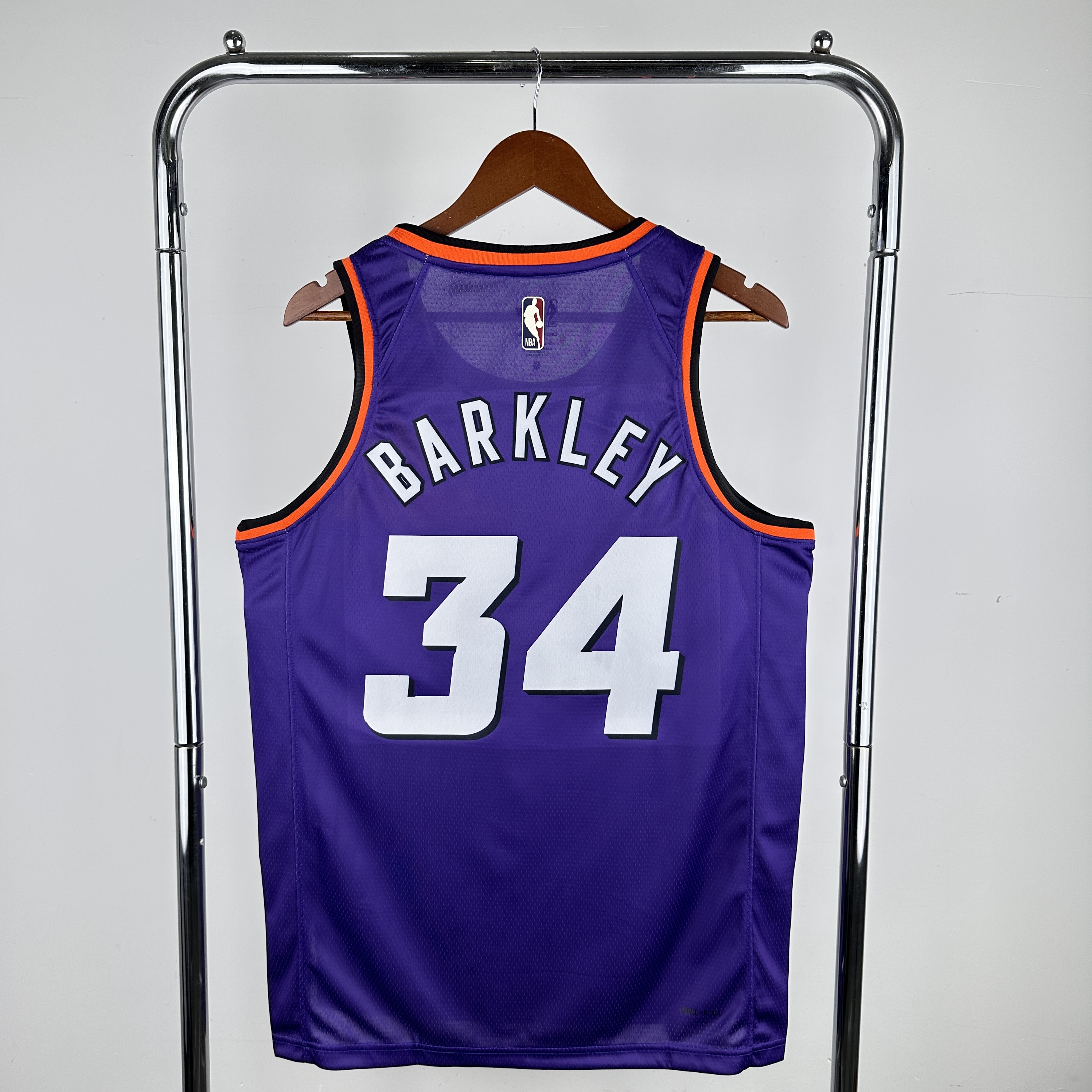 Men Phoenix Suns 34 Barkley Purple Throwback Nike 2024 NBA Jersey